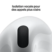 Écouteurs boutons 100 % sans fil AirPods 4 d'Apple avec étui de chargement USB-C