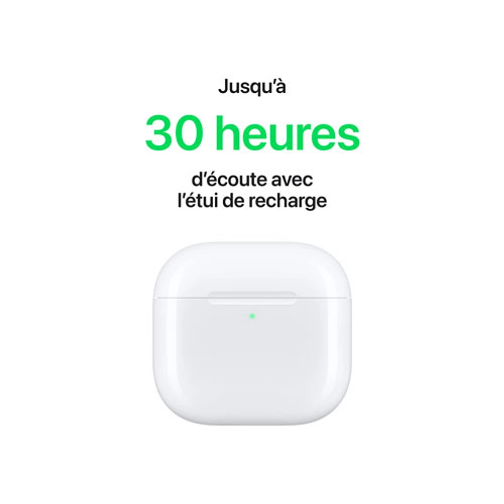 Écouteurs boutons 100 % sans fil AirPods 4 d'Apple avec étui de chargement USB-C