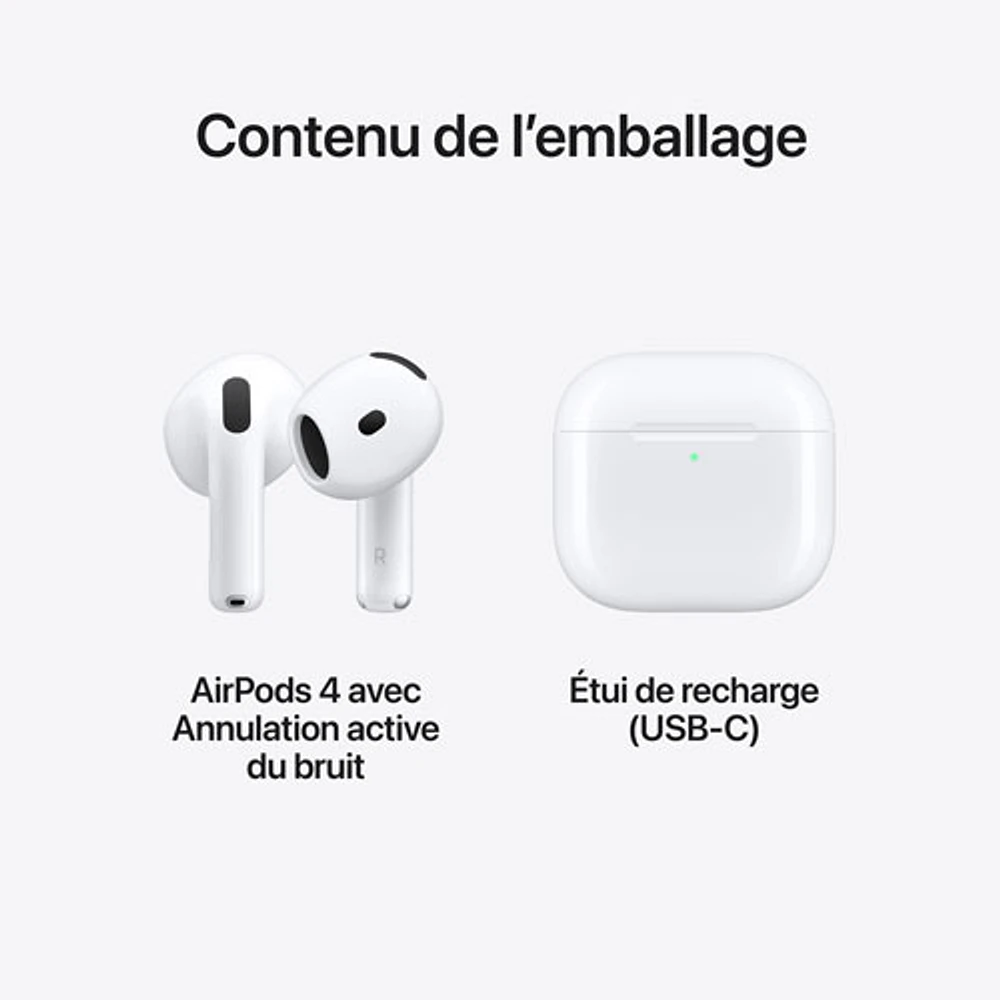 Apple AirPods 4 In-Ear Active Noise Cancelling True Wireless Earbuds with USB-C Charging Case