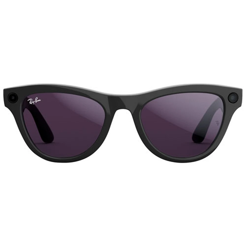 Ray-Ban | Meta Skyler Smart Glasses with AI, Photo, Video, Audio & Messaging - Shiny Black/Clear to Amethyst Transitions