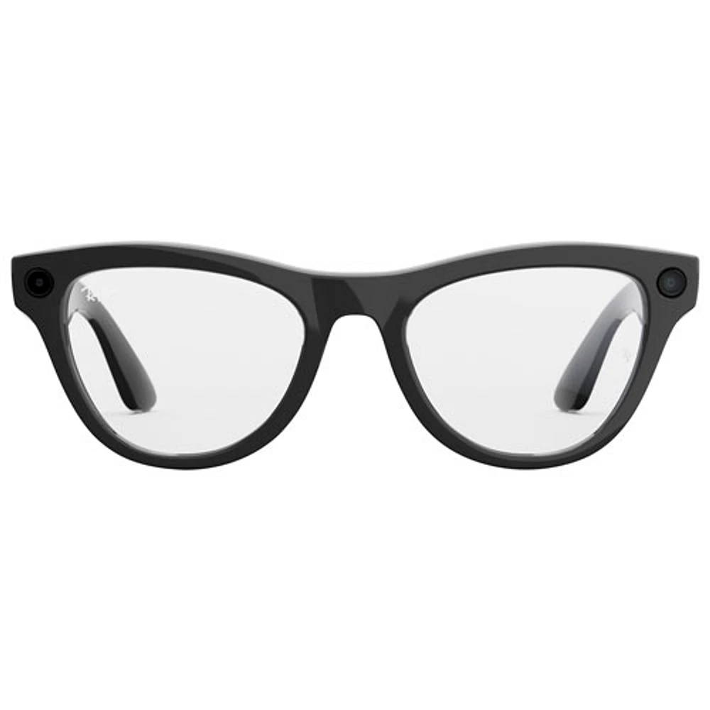 Ray-Ban | Meta Skyler Smart Glasses with AI, Photo, Video, Audio & Messaging - Shiny Black/Clear to Amethyst Transitions