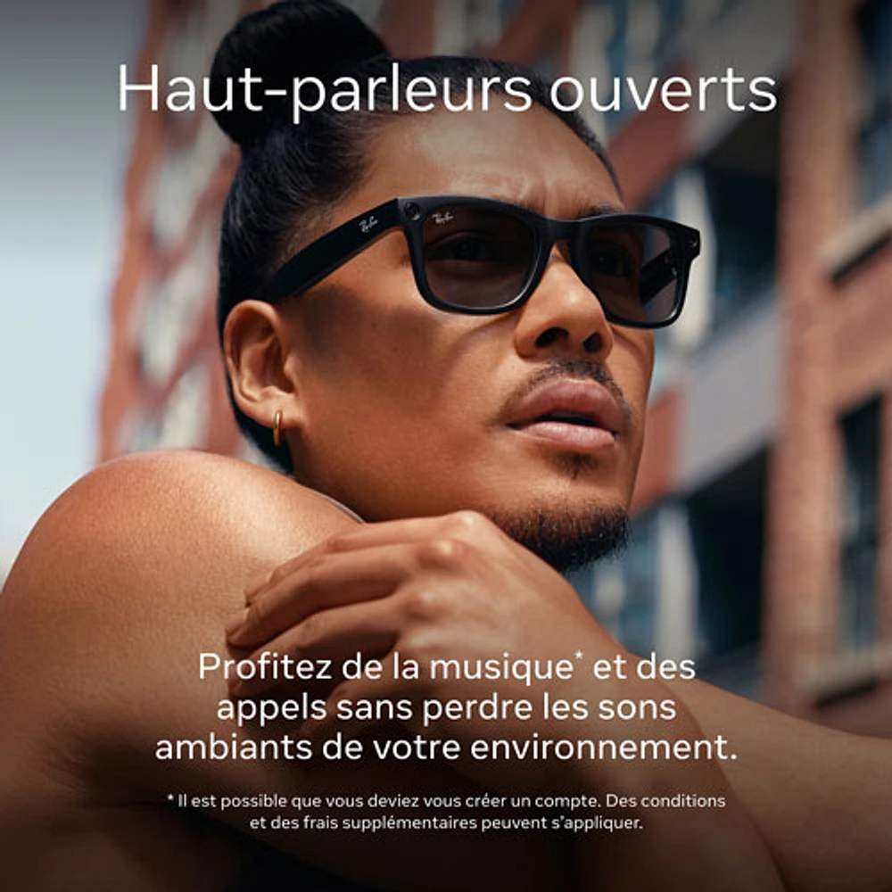 Lunettes Skyler de Ray-Ban | Meta avec IA, photo, vidéo, audio et messagerie - Transitions noir mat/transparent à améthyste