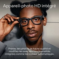 Lunettes Skyler de Ray-Ban | Meta avec IA, photo, vidéo, audio et messagerie - Transitions noir mat/transparent à améthyste