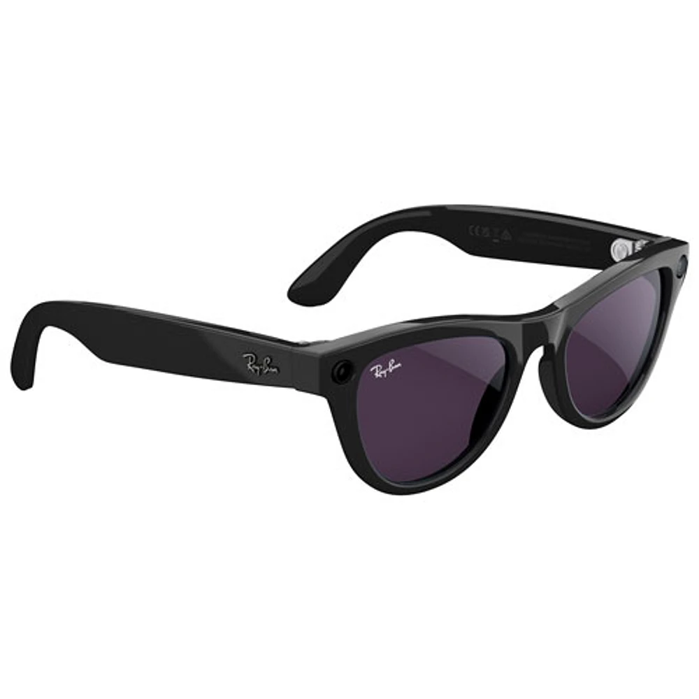 Ray-Ban | Meta Skyler Glasses with AI, Photo, Video, Audio & Messaging - Shiny Black/Clear to Amethyst Transitions