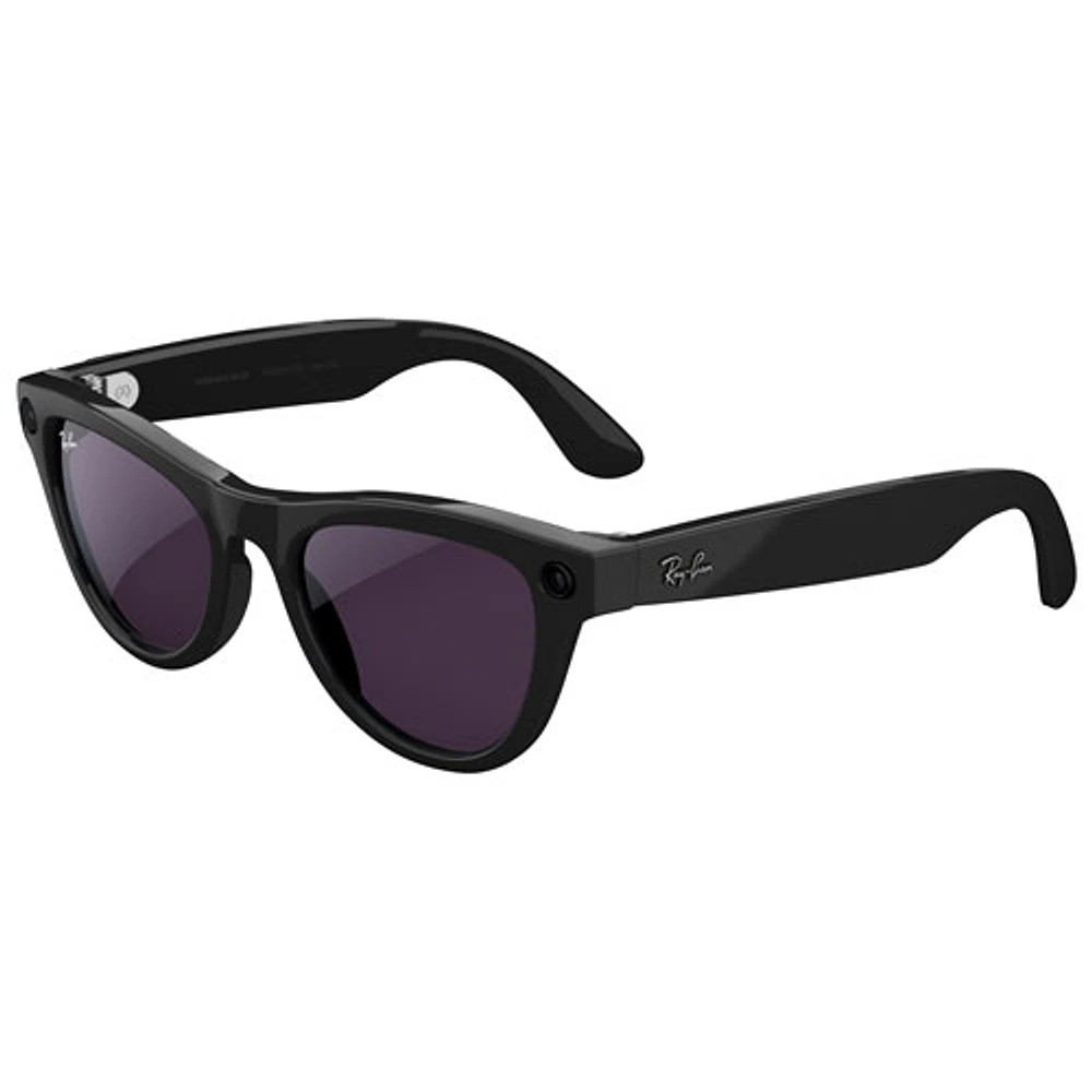 Ray-Ban | Meta Skyler Glasses with AI, Photo, Video, Audio & Messaging - Shiny Black/Clear to Amethyst Transitions