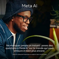 Lunettes Skyler de Ray-Ban | Meta avec IA, photo, vidéo, audio et messagerie - Transitions noir mat/transparent à améthyste