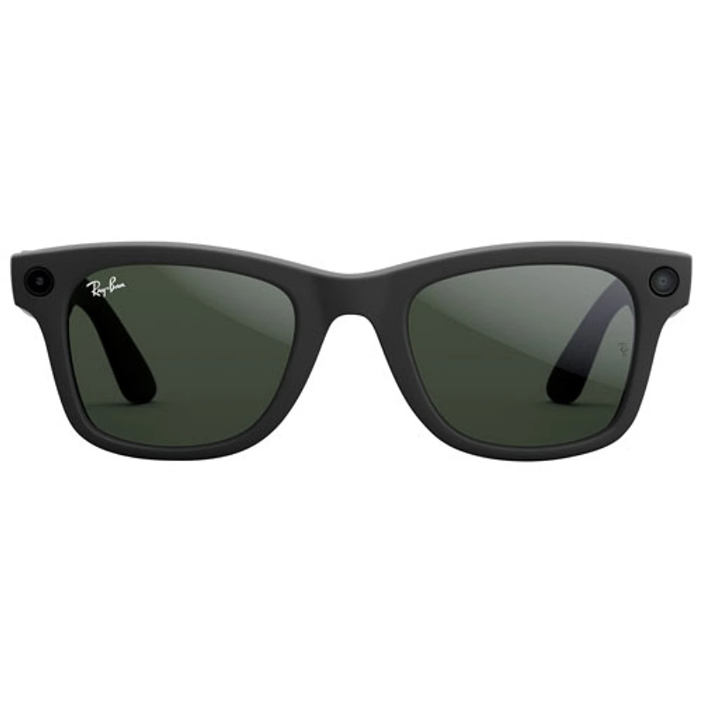 Ray-Ban | Meta Wayfarer Smart Glasses with AI, Photo, Video, Audio & Messaging - Matte Black/Clear to Graphite Green Transitions