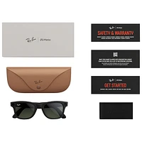 Ray-Ban | Meta Wayfarer Glasses with AI, Photo, Video, Audio & Messaging - Matte Black/Clear to Graphite Green Transitions