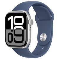 Apple Watch Series 10 (GPS) 42mm Silver Aluminum Case with Denim Sport Band