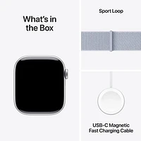 Apple Watch Series 10 (GPS) 42mm Silver Aluminum Case with Blue Cloud Sport Loop