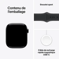 Apple Watch Series 10 (GPS) 42mm Jet Black Aluminum Case with Black Sport Band