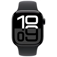 Apple Watch Series 10 (GPS) 42mm Jet Black Aluminum Case with Black Sport Band - Medium/Large