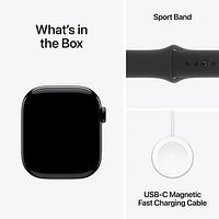 Apple Watch Series 10 (GPS) 42mm Jet Black Aluminum Case with Black Sport Band - Medium/Large