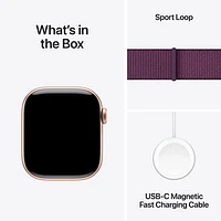 Apple Watch Series 10 (GPS) 42mm Rose Gold Aluminum Case with Plum Sport Loop