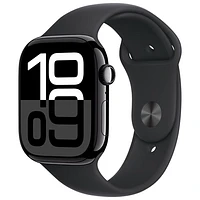 Apple Watch Series 10 (GPS) 46mm Jet Black Aluminum Case with Black Sport Band