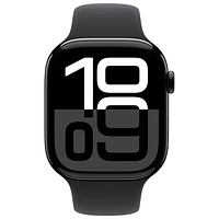 Apple Watch Series 10 (GPS) 46mm Jet Black Aluminum Case with Black Sport Band - Medium/Large