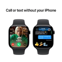 Apple Watch Series 10 (GPS) 46mm Jet Black Aluminum Case with Black Sport Band - Medium/Large