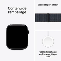 Apple Watch Series 10 (GPS) 46mm Jet Black Aluminum Case with Ink Sport Loop