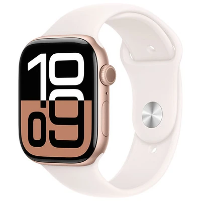 Apple Watch Series 10 (GPS) 46mm Rose Gold Aluminum Case with Light Blush Sport Band