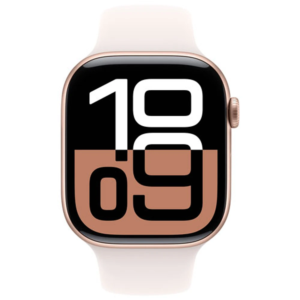 Apple Watch Series 10 (GPS) 46mm Rose Gold Aluminum Case with Light Blush Sport Band