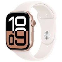 Apple Watch Series 10 (GPS) 46mm Rose Gold Aluminum Case with Light Blush Sport Band - Medium/Large