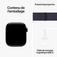 Apple Watch Series 10 (GPS + Cellular) 42mm Jet Black Aluminum Case with Ink Sport Loop