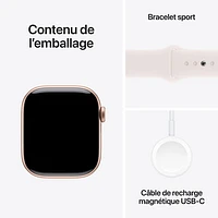 Apple Watch Series 10 (GPS + Cellular) 42mm Rose Gold Aluminum Case with Light Blush Sport Band