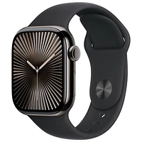 Apple Watch Series 10 (GPS + Cellular) 42mm Slate Titanium Case with Black Sport Band