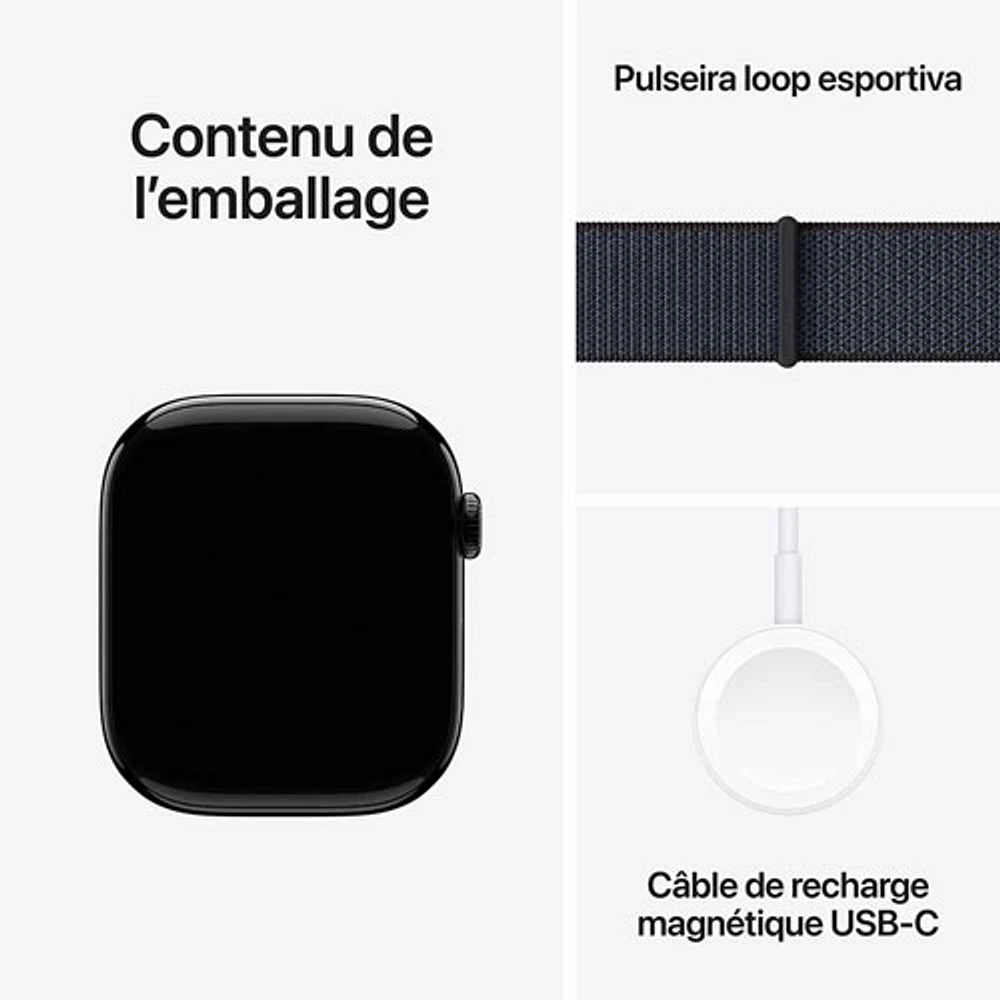 Apple Watch Series 10 (GPS + Cellular) 46mm Jet Black Aluminum Case with Ink Sport Loop