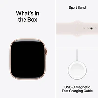 Apple Watch Series 10 (GPS + Cellular) 46mm Rose Gold Aluminum Case with Light Blush Sport Band - Medium/Large