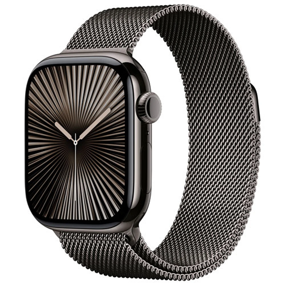 Apple Watch Series 10 (GPS + Cellular) 42mm Slate Titanium Case with Slate Milanese Loop - Medium/Large