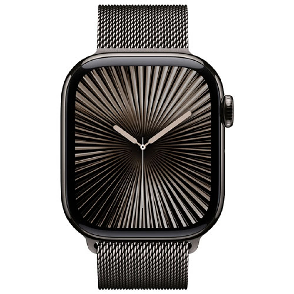 Apple Watch Series 10 (GPS + Cellular) 42mm Slate Titanium Case with Slate Milanese Loop - Medium/Large