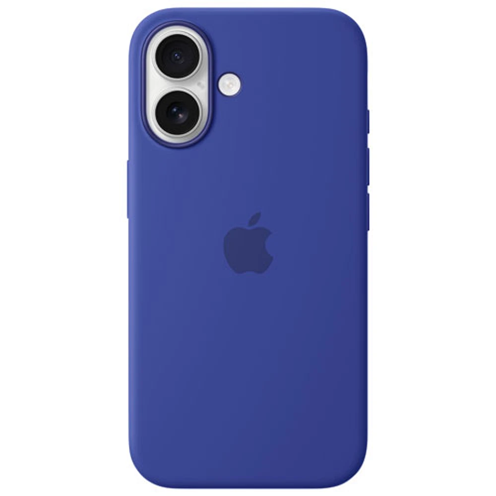 Étui rigide ajusté en silicone avec MagSafe d'Apple pour iPhone 16 - Bleu outremer