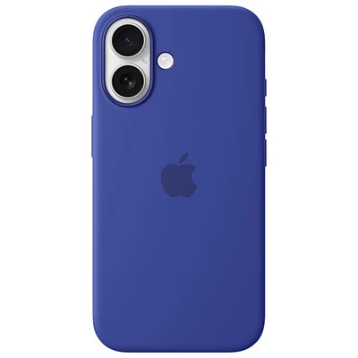 Étui rigide ajusté en silicone avec MagSafe d'Apple pour iPhone 16 - Bleu outremer