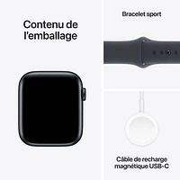 Apple Watch SE (GPS) avec boîtier de mm en aluminium minuit et bracelet sport minuit