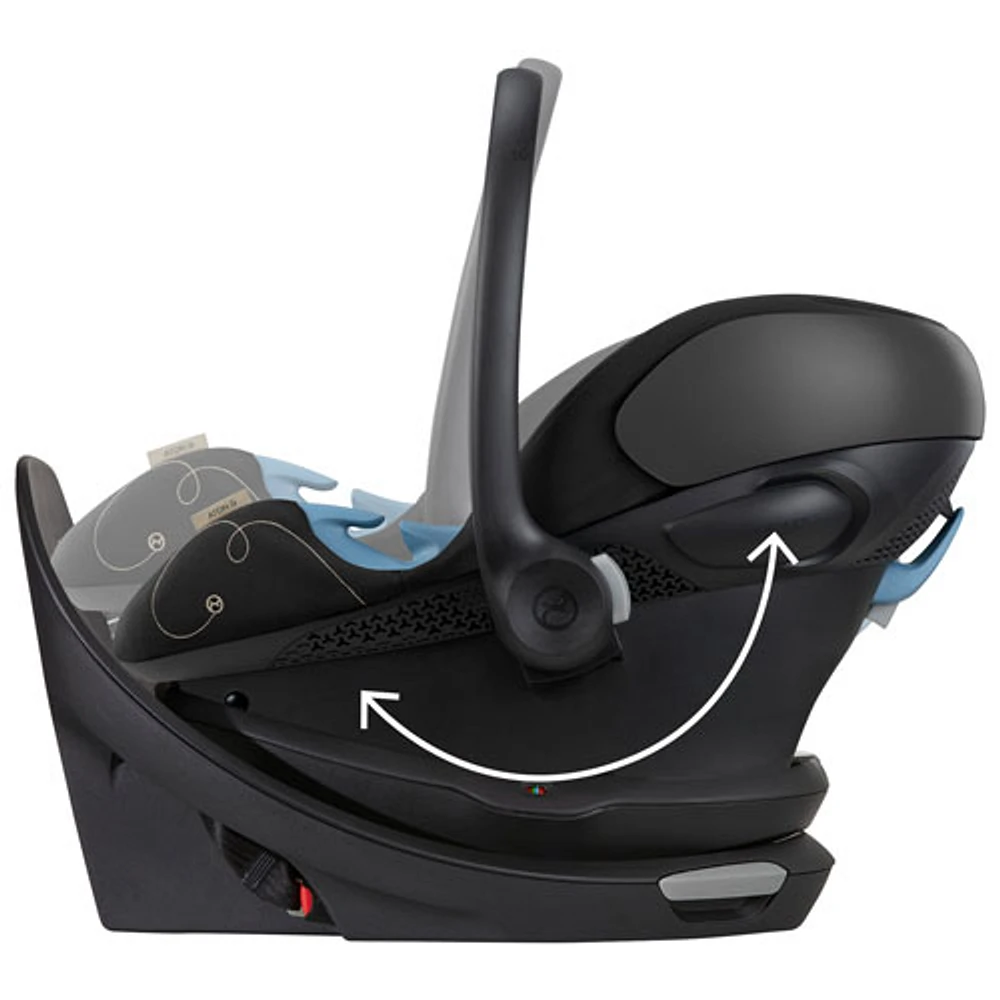 Siège d'auto pour bébé Aton G Swivel avec SensorSafe de Cybex - Noir lunaire