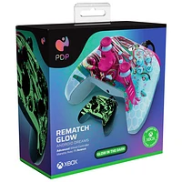 Manette avec fil REMATCH Glow de PDP pour Xbox Series X|S/Xbox One/PC - Android Dreams