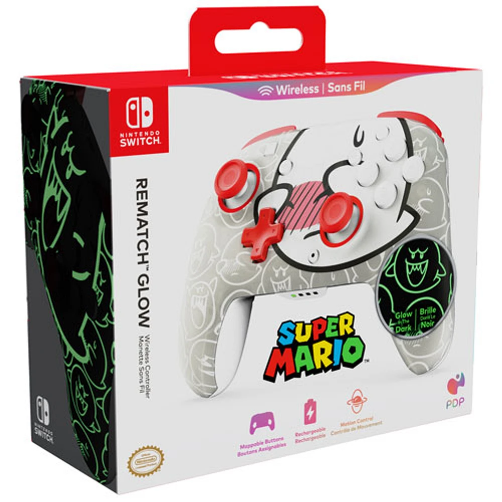 PDP REMATCH Glow Wireless Controller for Switch - Boo Hoo