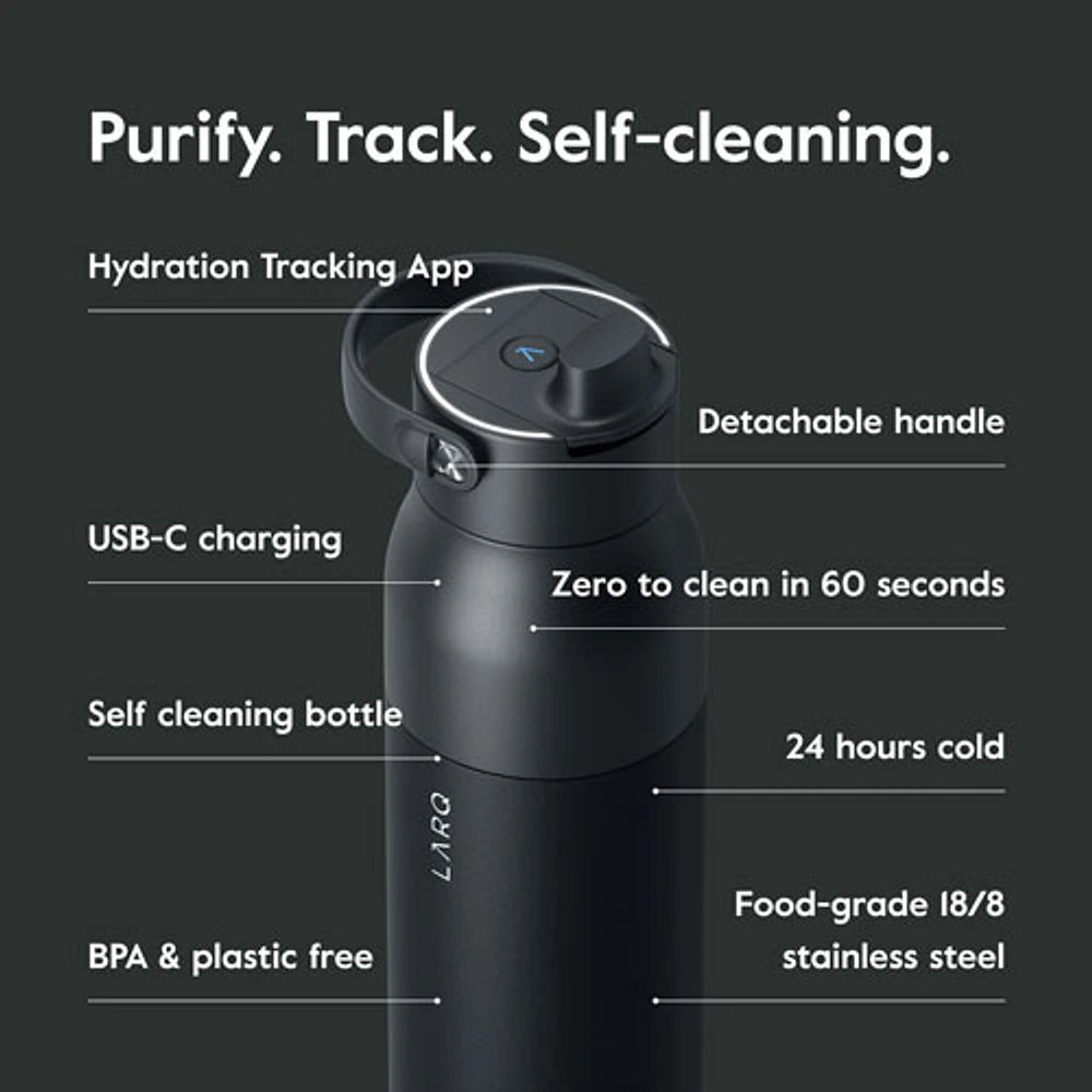 LARQ PureVis 2 680ml (23oz.) Self-Cleaning Insulated Stainless Steel Water Bottle with Smart Sensor