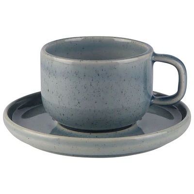 Tasse à thé et soucoupe 2 pièces en grès Uno de Mesa Ceramics