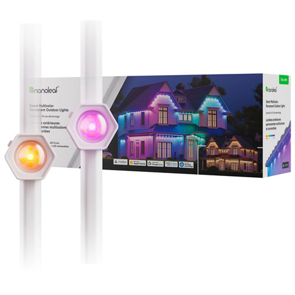 Nanoleaf Essentials Matterr 15m (49ft) Permanent Outdoor LED Lights - Smarter Kit - Multicolour