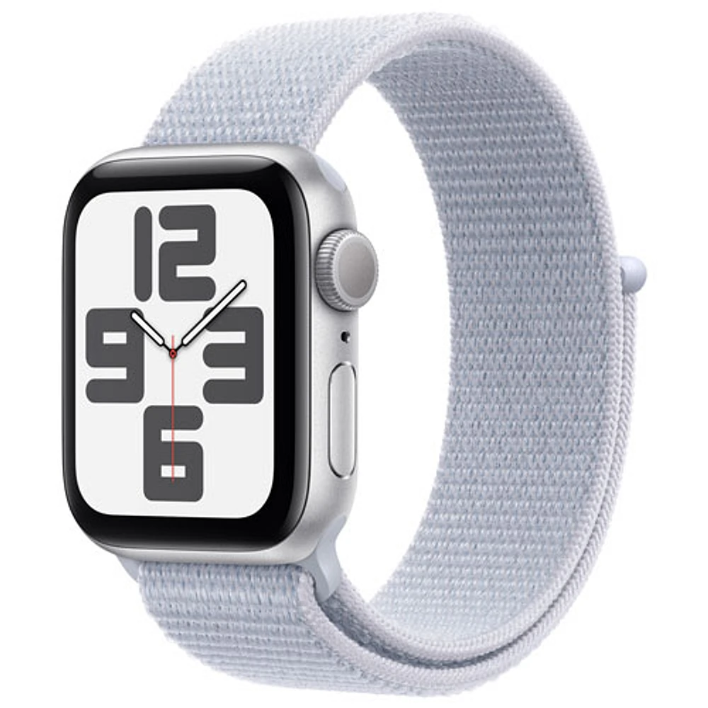 Apple Watch SE (GPS) 40mm Silver Aluminum Case with Blue Cloud Sport Loop