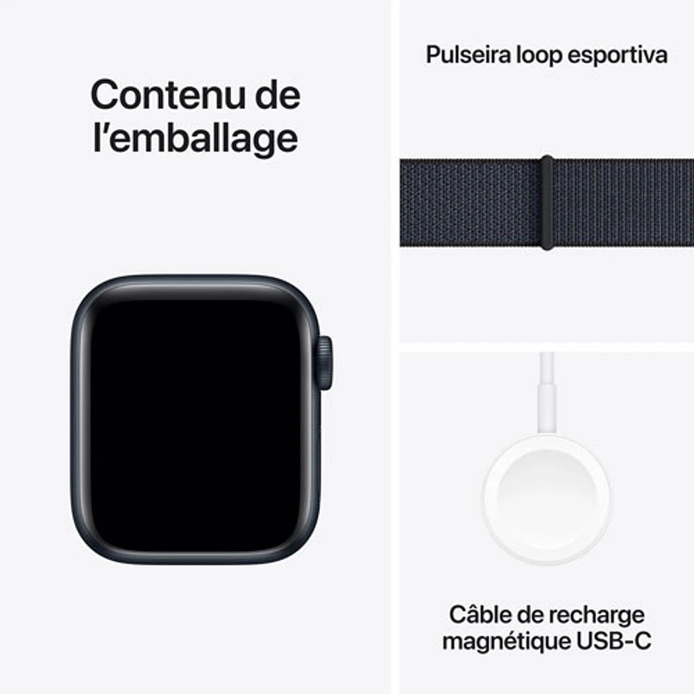 Apple Watch SE (GPS) 40mm Midnight Aluminum Case with Ink Sport Loop