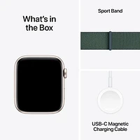 Apple Watch SE (GPS) 44mm Starlight Aluminum Case with Lake Green Sport Loop