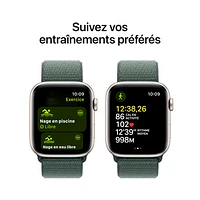 Apple Watch SE (GPS) 44mm Starlight Aluminum Case with Lake Green Sport Loop