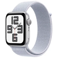 Apple Watch SE (GPS) 44mm Silver Aluminum Case with Blue Cloud Sport Loop