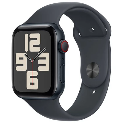 Apple Watch SE (GPS + Cellular) de mm avec boîtier en aluminium minuit et bracelet sport minuit- Moyen/Grand