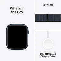 Apple Watch SE (GPS + Cellular) de mm avec boîtier en aluminium minuit et bracelet sport à rabat encre