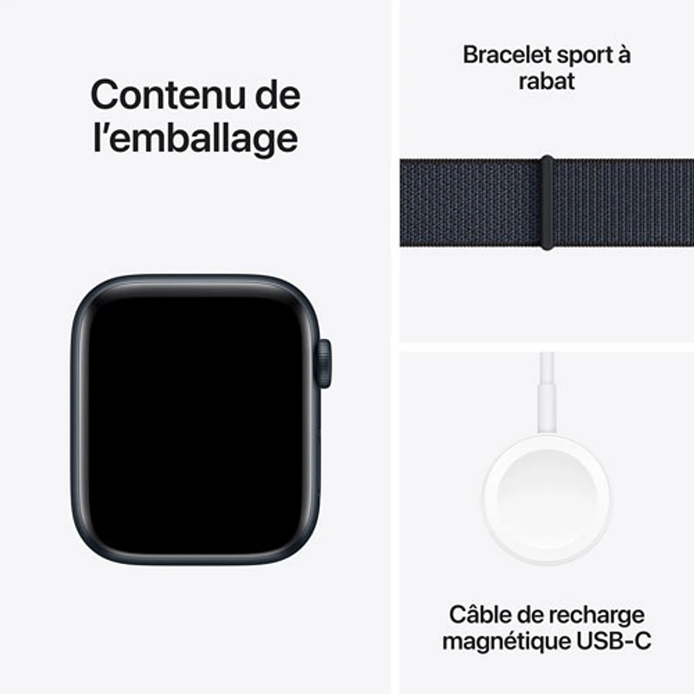 Apple Watch SE (GPS + Cellular) 44mm Midnight Aluminum Case with Ink Sport Loop