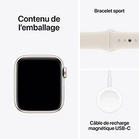 Apple Watch SE (GPS + Cellular) 40mm Starlight Aluminum Case with Starlight Sport Band - Small/Medium